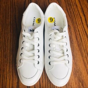 NWOT COACH Porter Leather Chalk White Sneakers